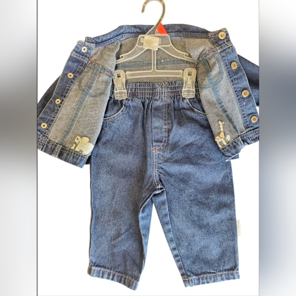 Vitamins Baby Blue Jean Jacket Classic Denim Style Size 6/9 - Picture 2 of 5